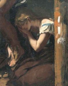 The weeping Magdalen at the foot of the Cross The weeping Magdalen at the foot of the Cross