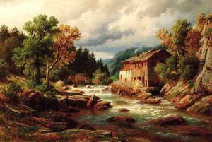 A fisherman by a river in the south Tirol, Austria