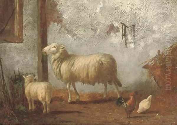 Sheep in the stable - view 1