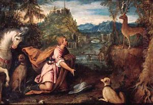 The Vision of Saint Hubert by Lodovico Pozzoserrato (see Toeput, Lodewijk)