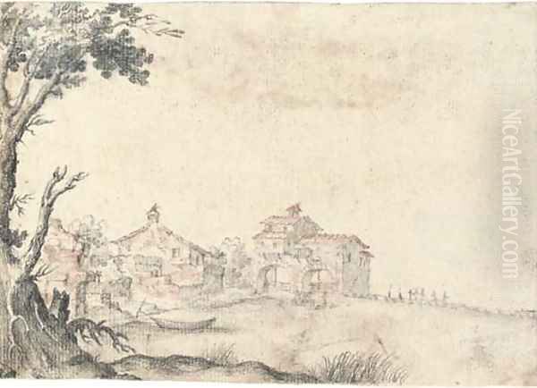 A landscape with a village on a shore - view 1