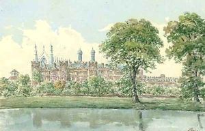 Luxmore's garden with the cloisters behind, Eton College by Thomas Percy