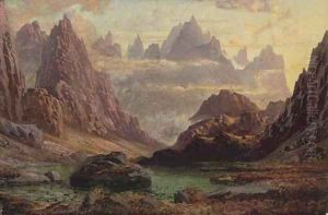 Sunset, Peaks of the Horungerne, Norway by Charles Petitt