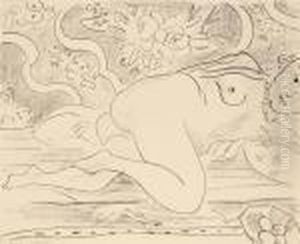 Nu Couche A La Coupe De Fruits by Henri Matisse