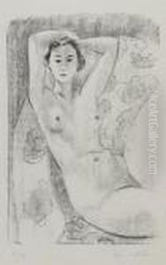 Nu Assis Dans Un Fauteuil Au Decor Fleur by Henri Matisse