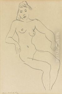 Nu Assis, Chevelure Foncee by Henri Matisse