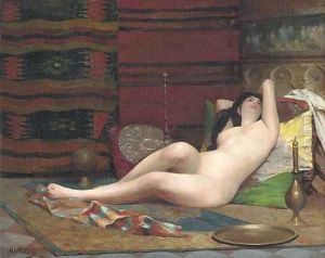 A moment of reverie in the Harem by Alphonse Pellet
