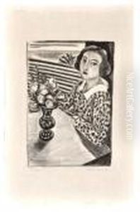 Figure Assise, Bouquet De Fleurs Devant La Mer Or Jeune Fille Au Bouquet De Fleurs by Henri Matisse