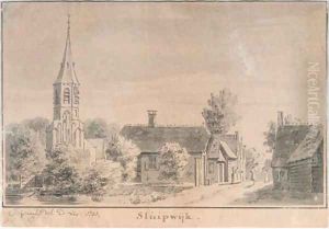 The village of Sluipwijk, near Gouda by Cornelis Pronk