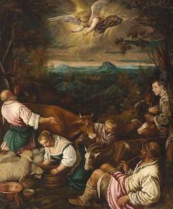 The Annunciation to the Shepherds by Giambattista Da Ponte (Giambattista Bassano)