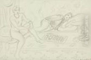 Interieur Deux Figures Et Damier Ou Le Repos by Henri Matisse