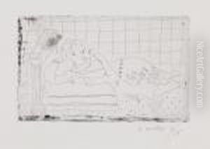 Figure Allongee Sur Un Lit D'acajou by Henri Matisse