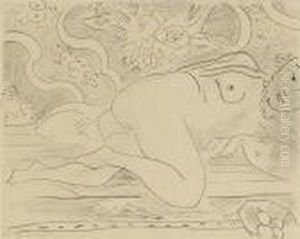 Au Couche A La Coupe De Fruits by Henri Matisse