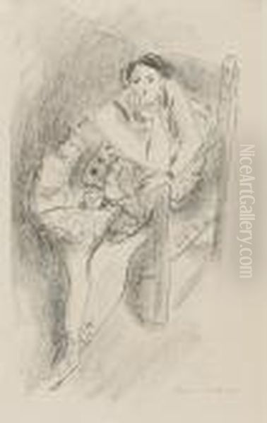Danseuse Au Fauteuil En Bois - view 1