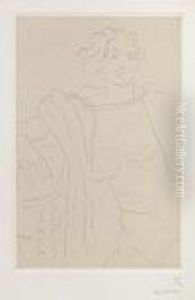 Figure Assise, Le Bras Droit Appuy Sur Une Table by Henri Matisse