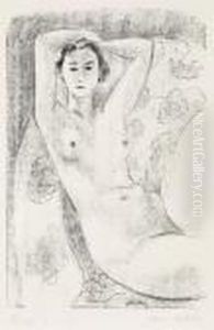 Nu Assis Dans Un Fauteuil Au Decor Fleuri by Henri Matisse