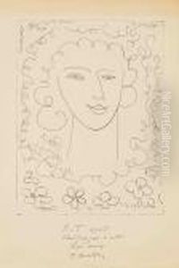 Jeune Femme Souriante Et Fleurs by Henri Matisse