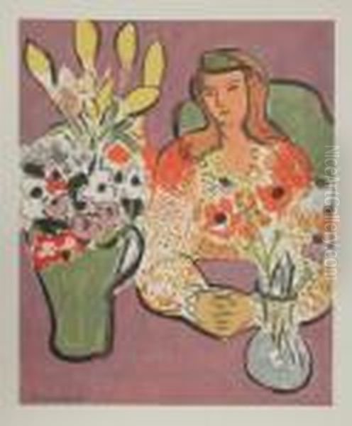 Woman With Flowers - view 1