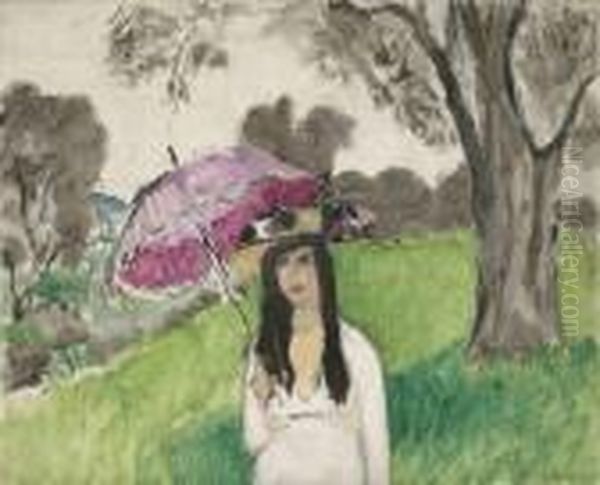 Femme A L'ombrelle Rose - view 1