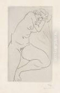 Nu Assis, Latete Dans Les Bras by Henri Matisse