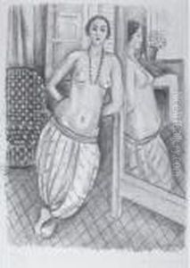 Odalisque A La Culotte Rave, Refletee Dans La Glace by Henri Matisse