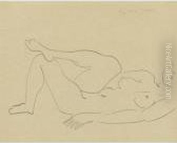 Nu Couche Au Visage Incomplet - Etude De Jambes - view 1