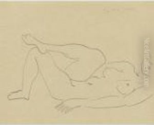 Nu Couche Au Visage Incomplet - Etude De Jambes by Henri Matisse