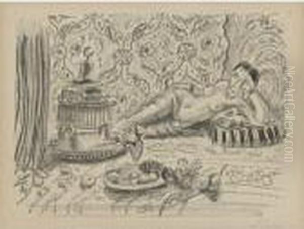 Odalisque, Brasero Et Coupe De Fruits - view 1