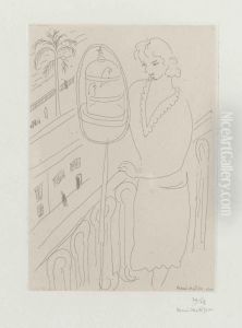 Jeune Femme Au Balcon, Observant Des Perruches by Henri Matisse