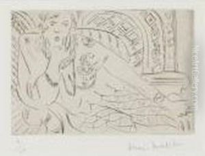 Jeune Femme Sur Fond Moucharabieh by Henri Matisse