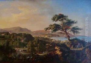 View of Nice from the Hills of La Conque beneath St Philippe by Hippolyte Cais de Pierlas
