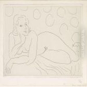 Nu Allonge Surfond A Motifs Circulaires by Henri Matisse