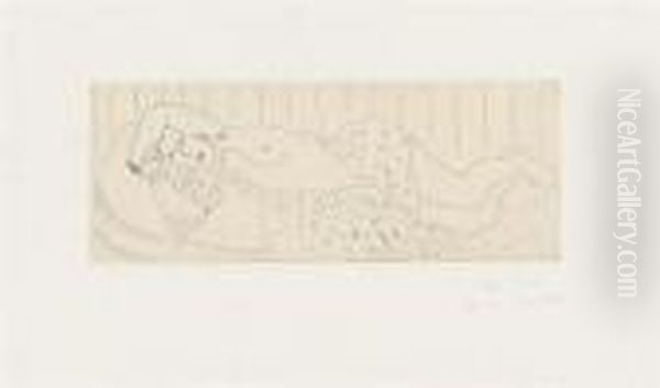 Nu Couche, Drape Dans Une Etoffe Fleurie - view 1