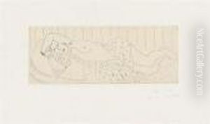 Nu Couche, Drape Dans Une Etoffe Fleurie by Henri Matisse