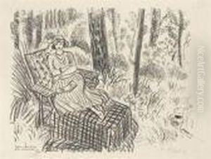 Jeune Fille A La Chaise-longue Dans Un Sous-bois by Henri Matisse