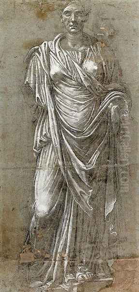 A female statue with a portrait head of the Empress Plotina, after the antique - view 1