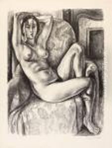 Nu Au Coussinbleu A Cote D'une Cheminee by Henri Matisse