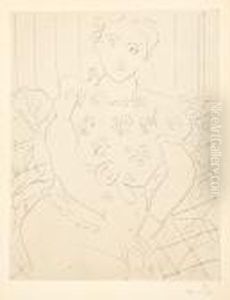 Jeune Femme Aucorsage Fleuri by Henri Matisse