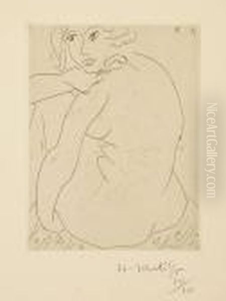 "nu Assis De Trois-quarts, Le Visage De Face" - view 1