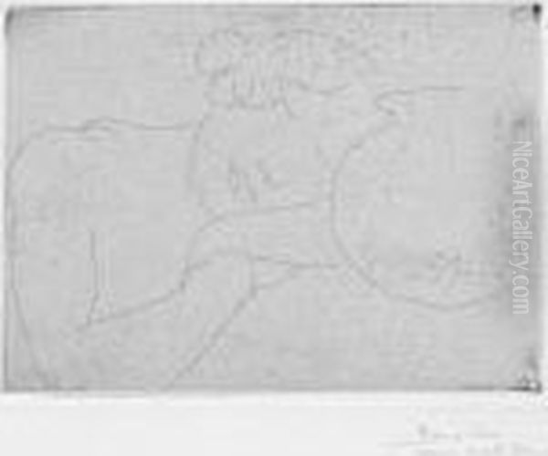Jeune Femme Dormant Pres D'un Bocal. - view 1