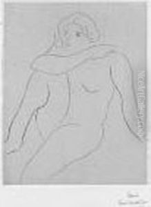 Nu Assis, Bras Droit Reposant Sur L'epaule Gauche. by Henri Matisse
