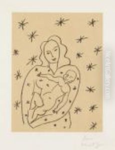 Vierge Et Enfant Sur Fond Etoile by Henri Matisse