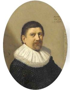 Portrait of a gentleman, aged 46 by Hendrick Gerritsz. Pot