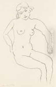 Nu Assis, Chevelure Claire by Henri Matisse