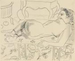Nu Couche Sur Sol Fleuri by Henri Matisse