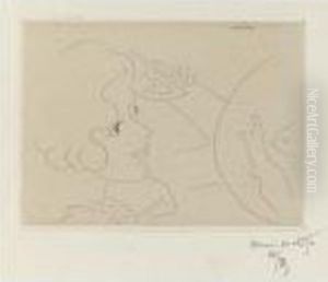 Jeune Femme Aux Yeux Noirs Fixant Un Aquarium by Henri Matisse