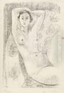 Nu Assis Au Decor Fleuri by Henri Matisse