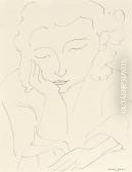 Jeune Femme Accoudee - view 1