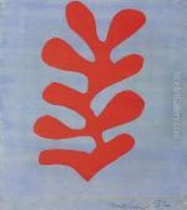 Algue Rouge Sur Fond Bleu Ciel by Henri Matisse