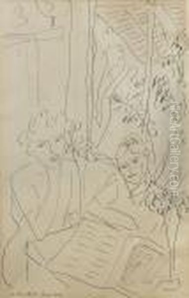 Deux Personnages Et Interieur - view 1
